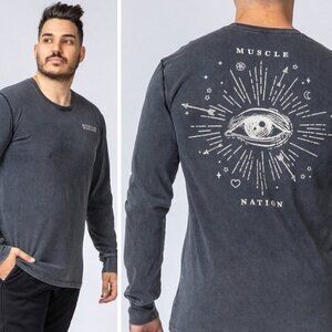 MUSCLE Nation | Men's Vintage Long Sleeve in Cosmic Washed Black